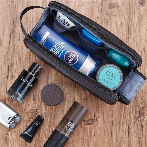 Toiletry Bag for Men, Extra Large Water-resistant Dopp Kit with Double Side - Picture 6 of 7